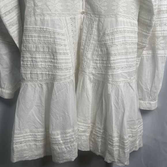 Veronica Beard Addilyn Pintucked Crochet Cotton Mini Dress Sz 4 New - Picture 7 of 13